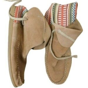 Sanuk moccasin boots Vagabond Soft Top Hemp Shoes Size 8 Yellow and Grey style